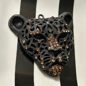 Rhinestone Big Cat Leopard Jaguar Pendant